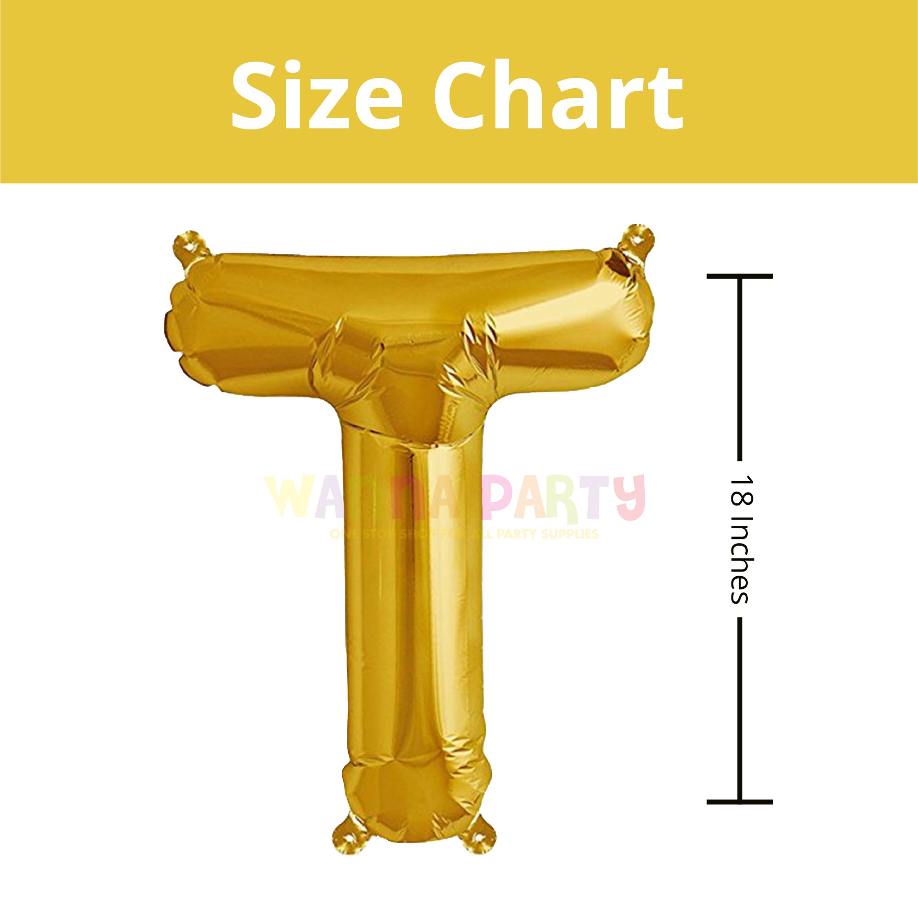 16" Letter T Golden Balloon