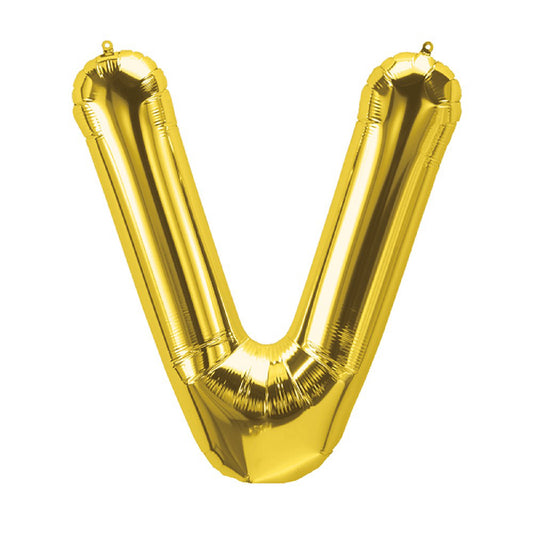 16" Letter V Golden Balloon