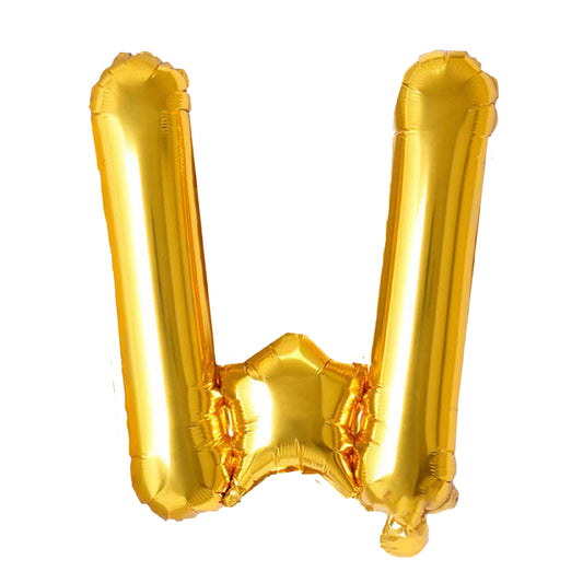 16" Letter W Golden Balloon