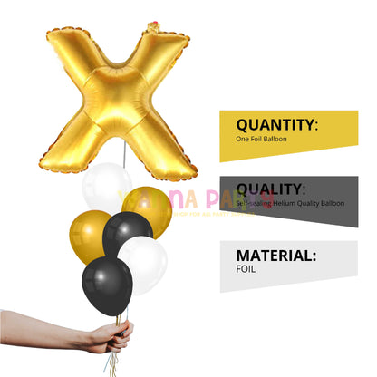 16" Letter X Golden Balloon