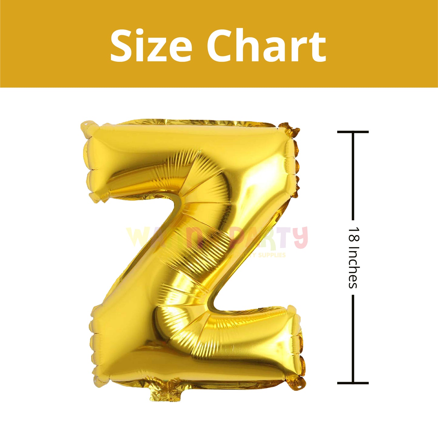 16" Letter Z Golden Balloon