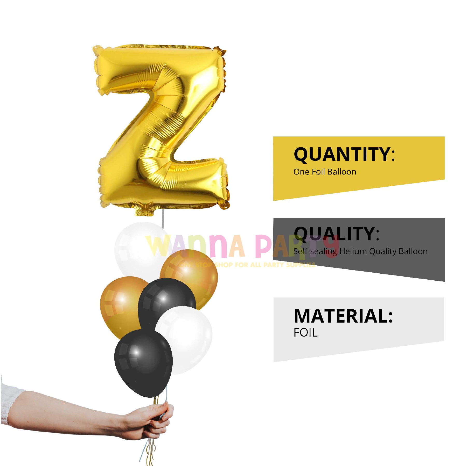 16" Letter Z Golden Balloon