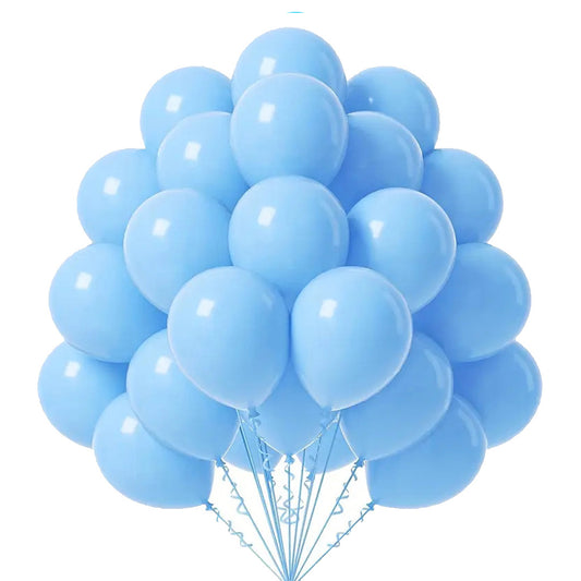 Light Blue Latex/Rubber Balloons - Helium Quality - 12 inches - 10PC