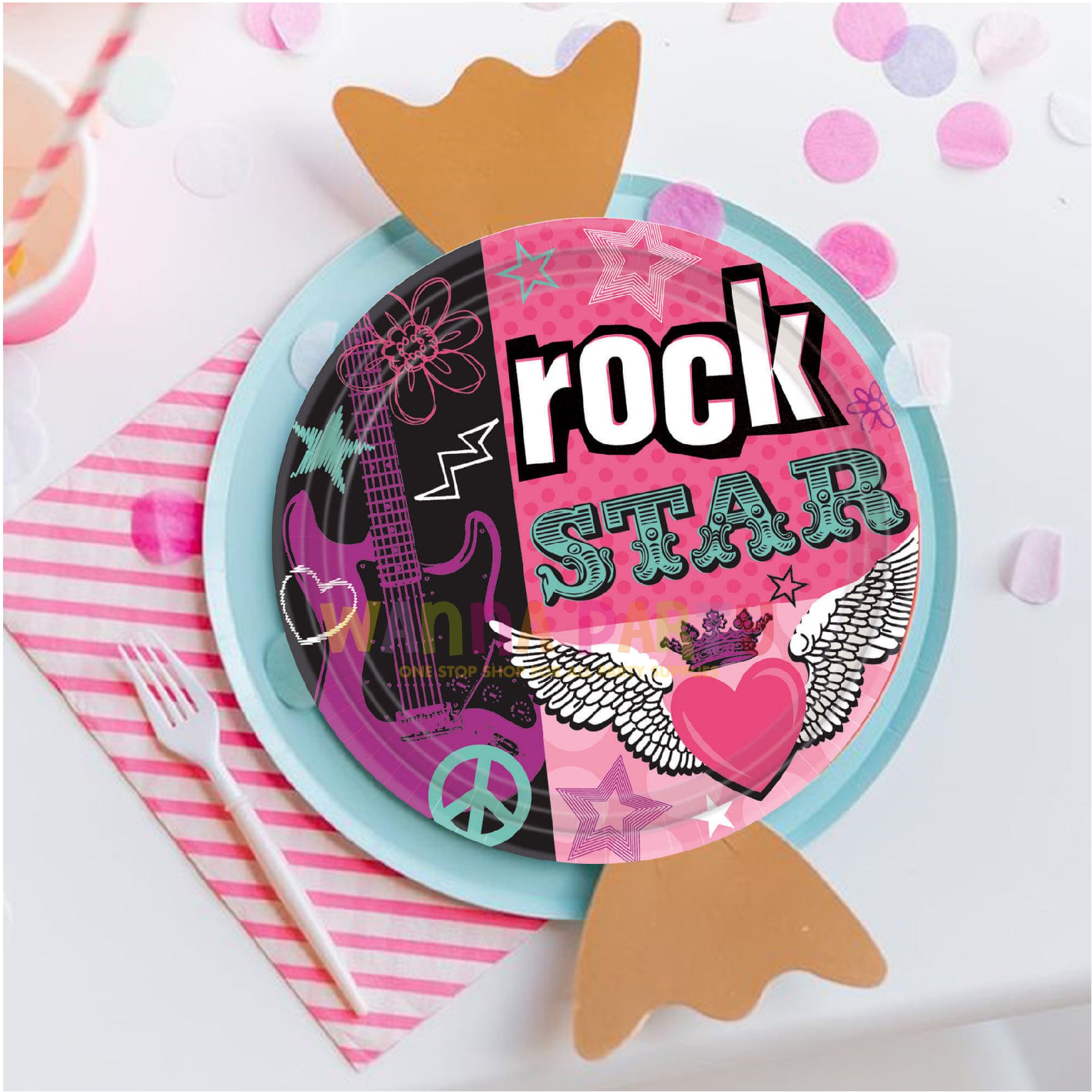 9" LUNCH PLATES ROCKER GIRL