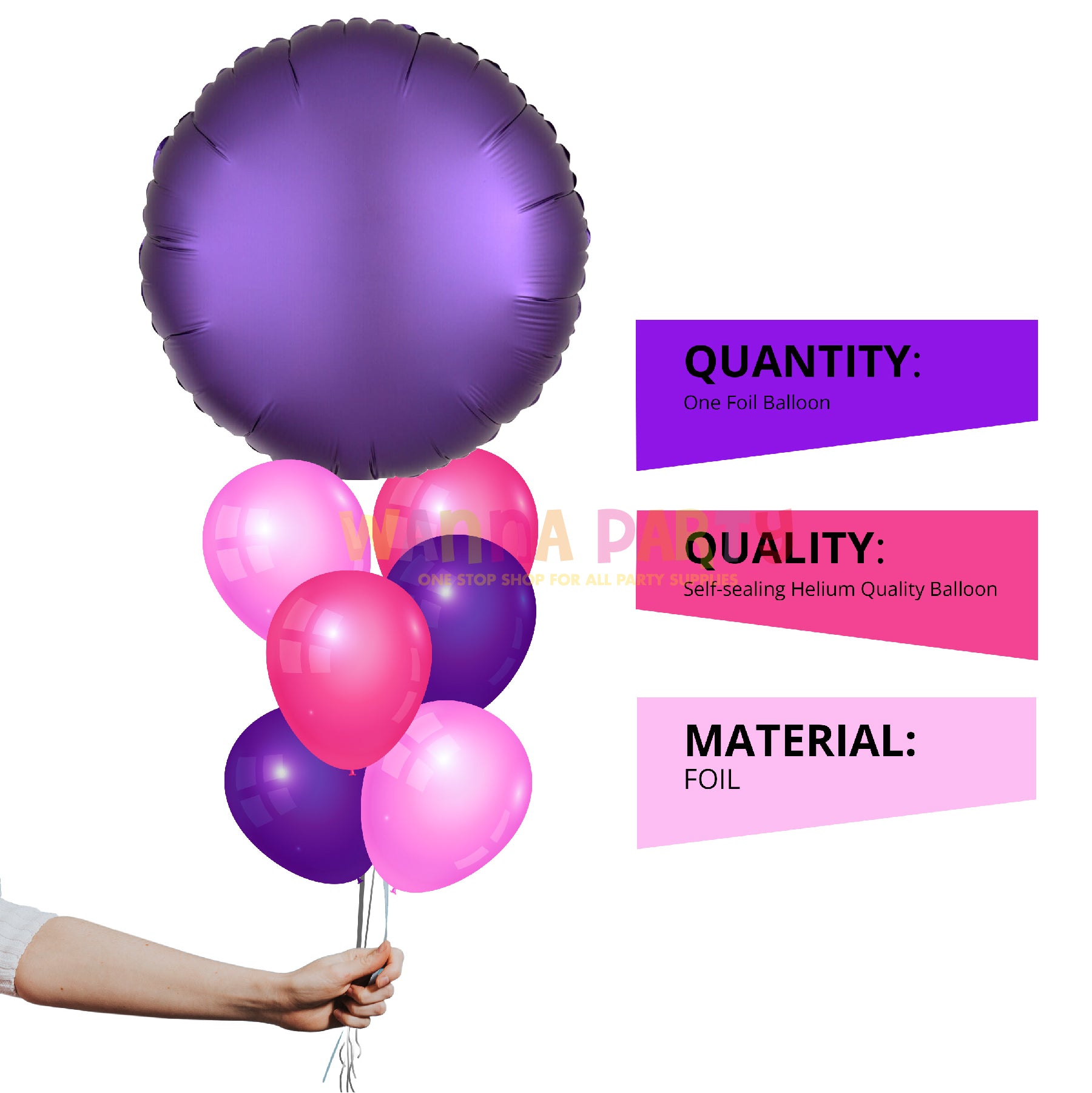 18" Matte Pruple Round Balloon S18