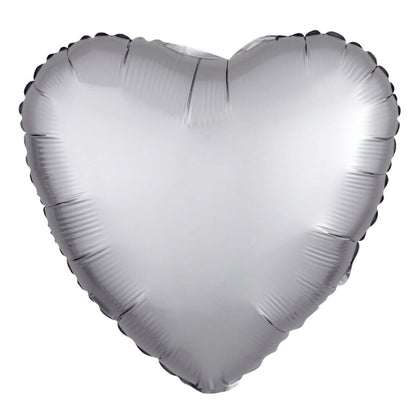 18" Matte Silver Heart Balloon S15