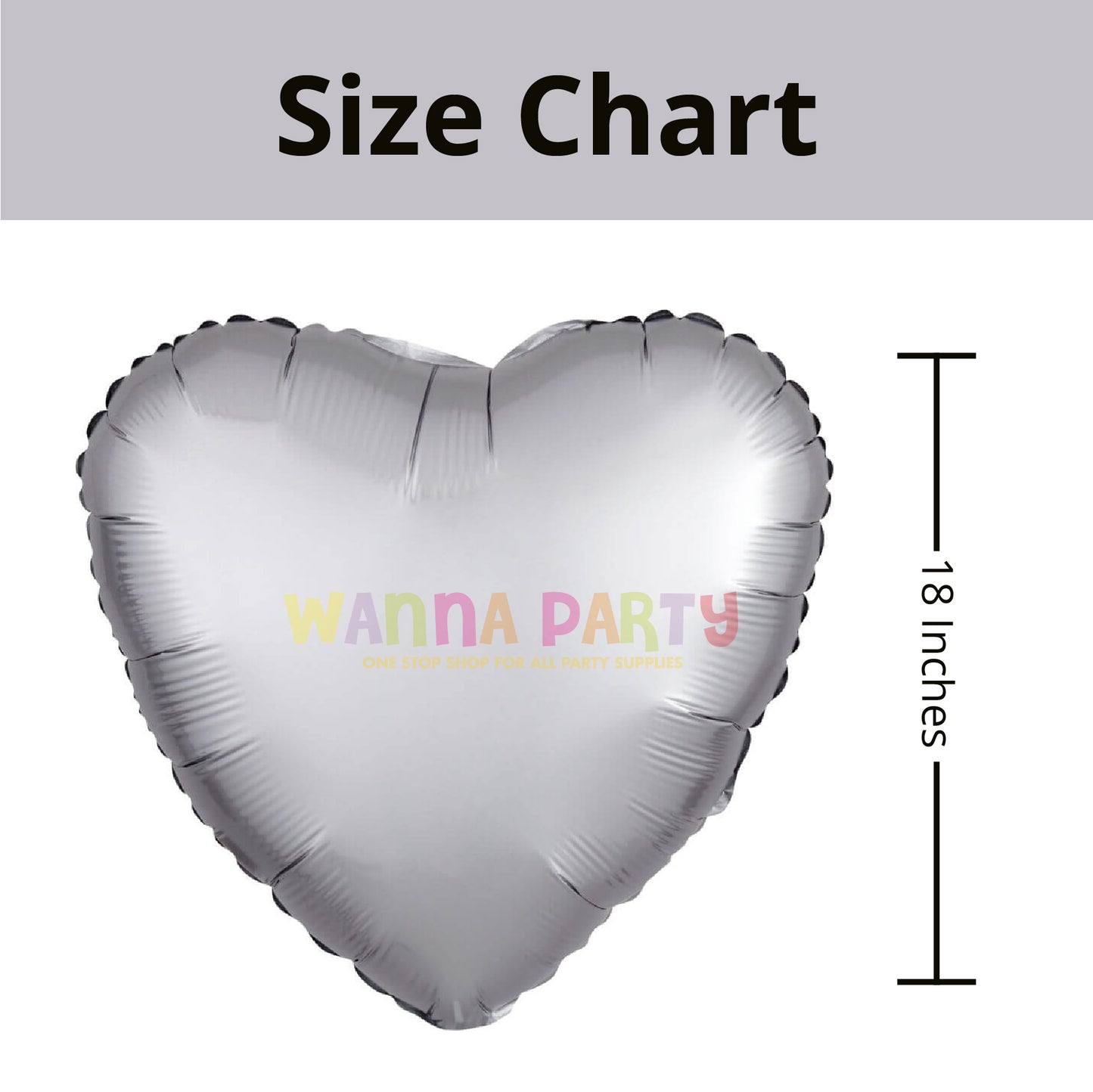 18" Matte Silver Heart Balloon S15