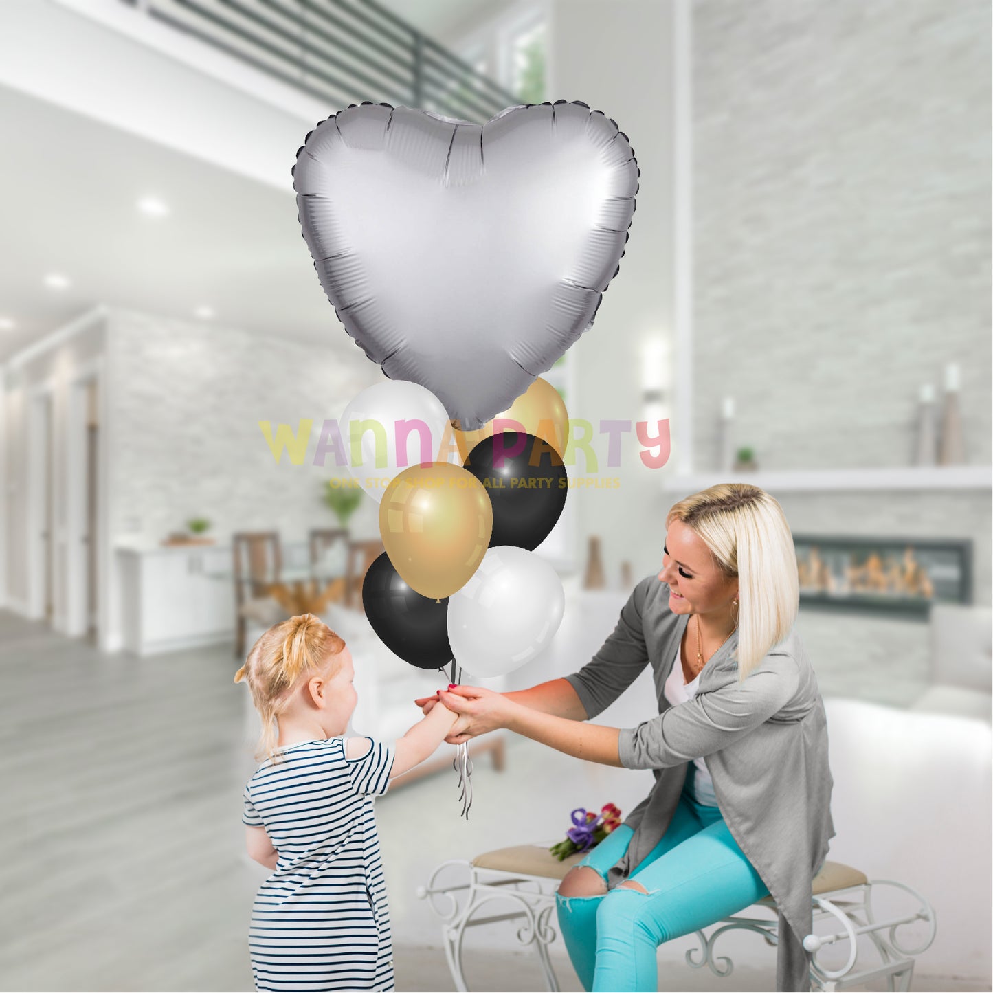 18" Matte Silver Heart Balloon S15