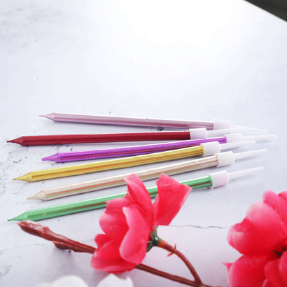 Multicolour Metalic Pencil Candle-6PC