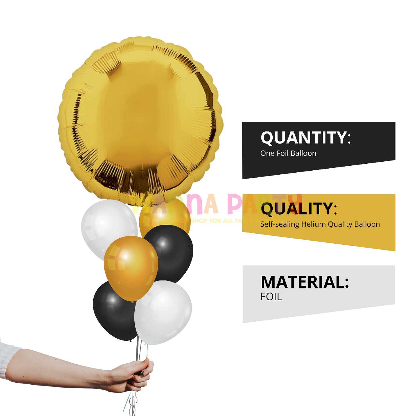 Metallic Gold Round Balloons 18"