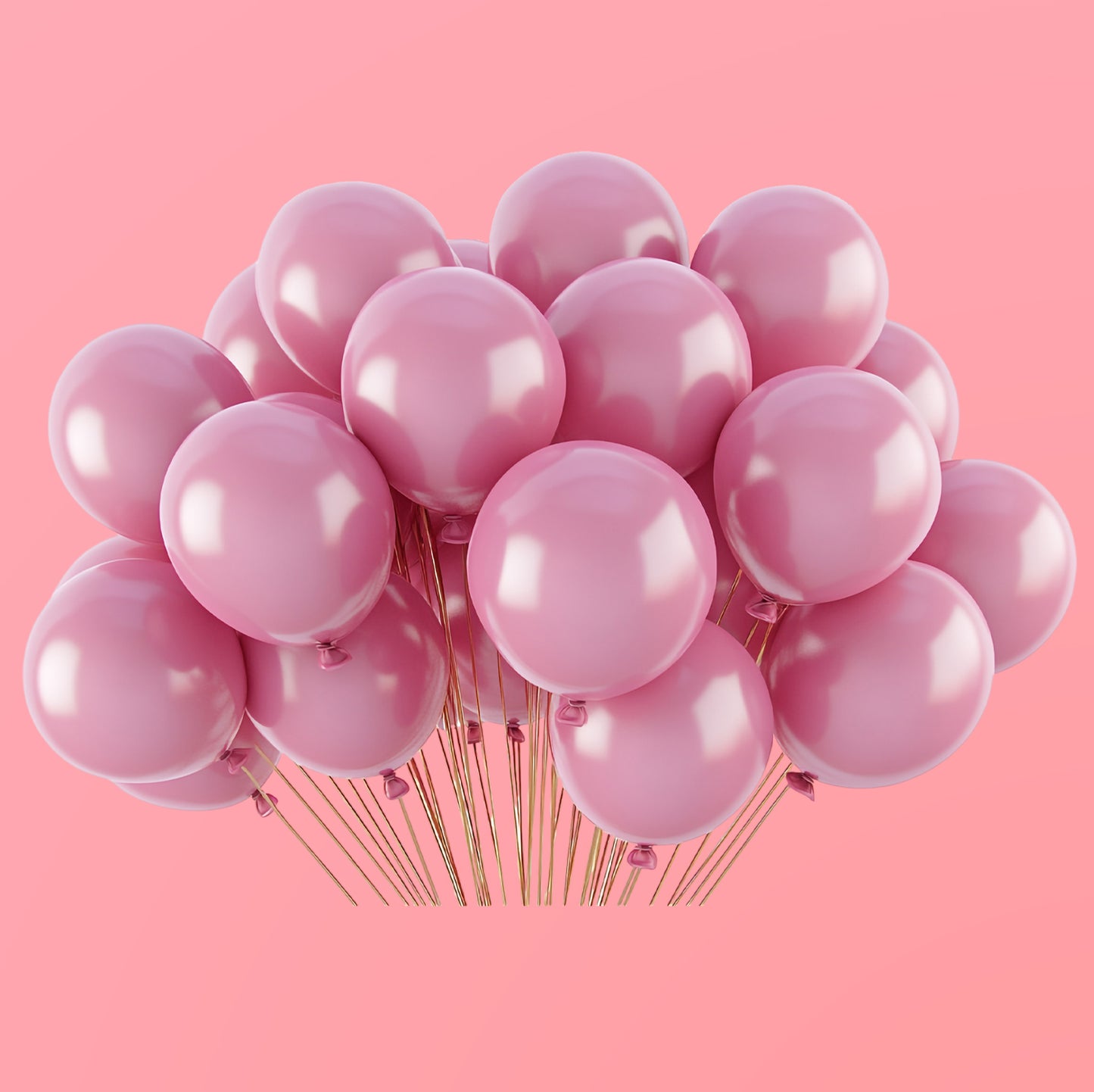 Metallic Light Pink Latex/Rubber Balloons - 12 inches - 10PC