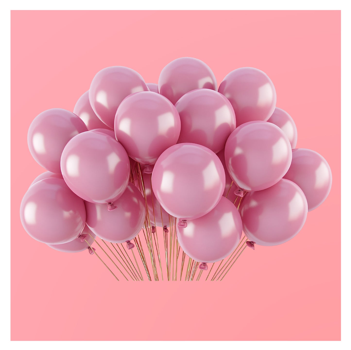 Metallic Light Pink Latex/Rubber Balloons - 12 inches - 10PC