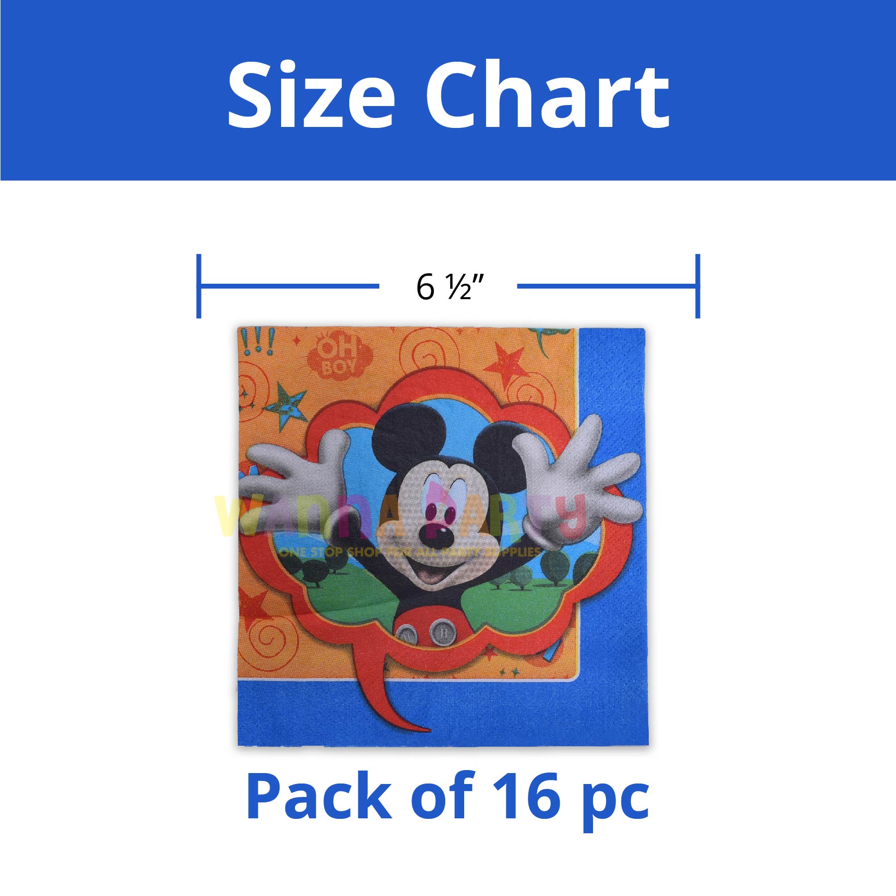 Mickey Mouse Lunch Napkins (Pack of 16)