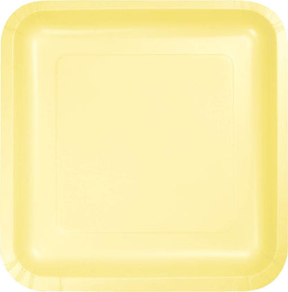 Mimosa Yellow Square Paper Plates 9" - 8PC