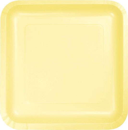 Mimosa Yellow Square Paper Plates 9" - 8PC