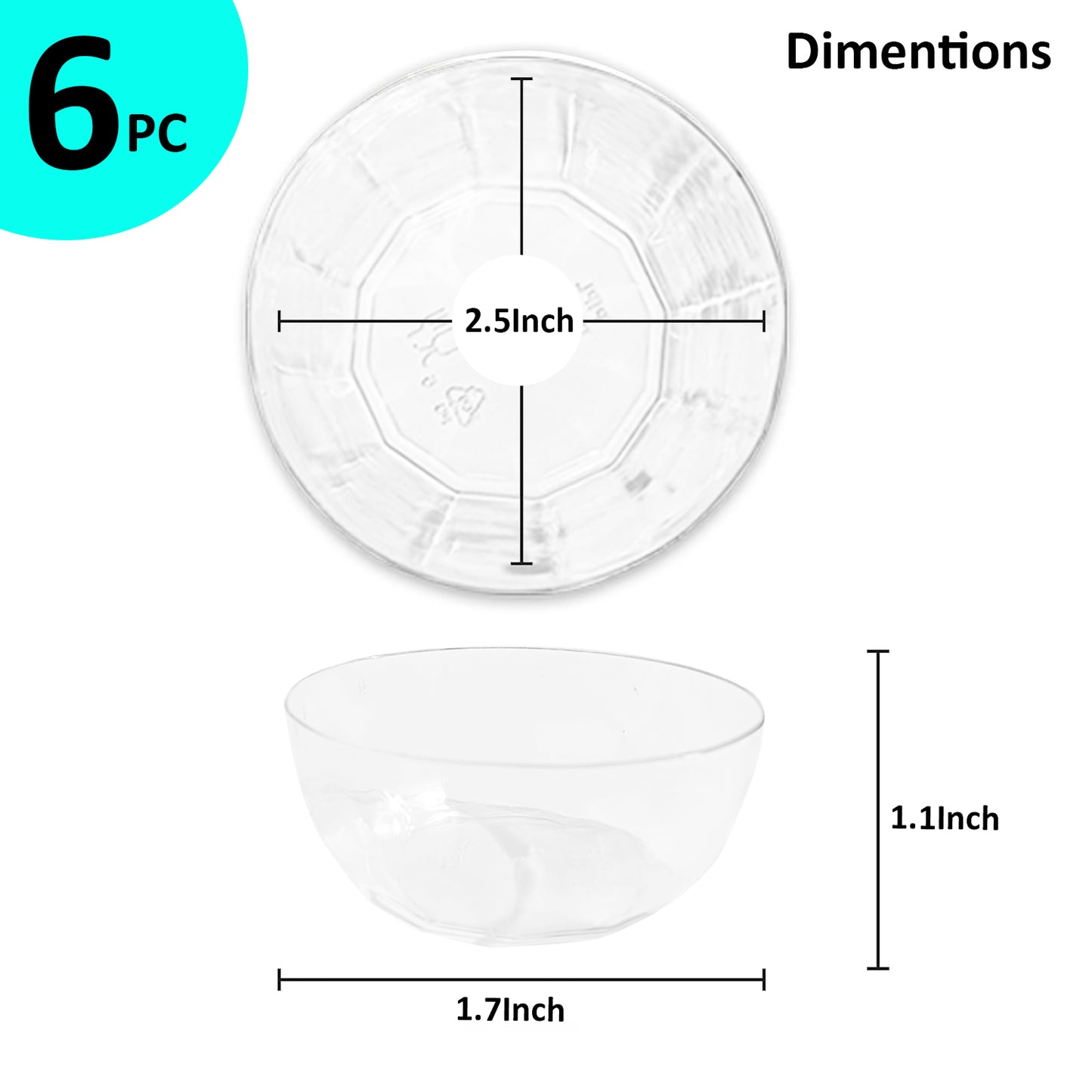 Mini Dessert Bowls - 60ML - 6PC