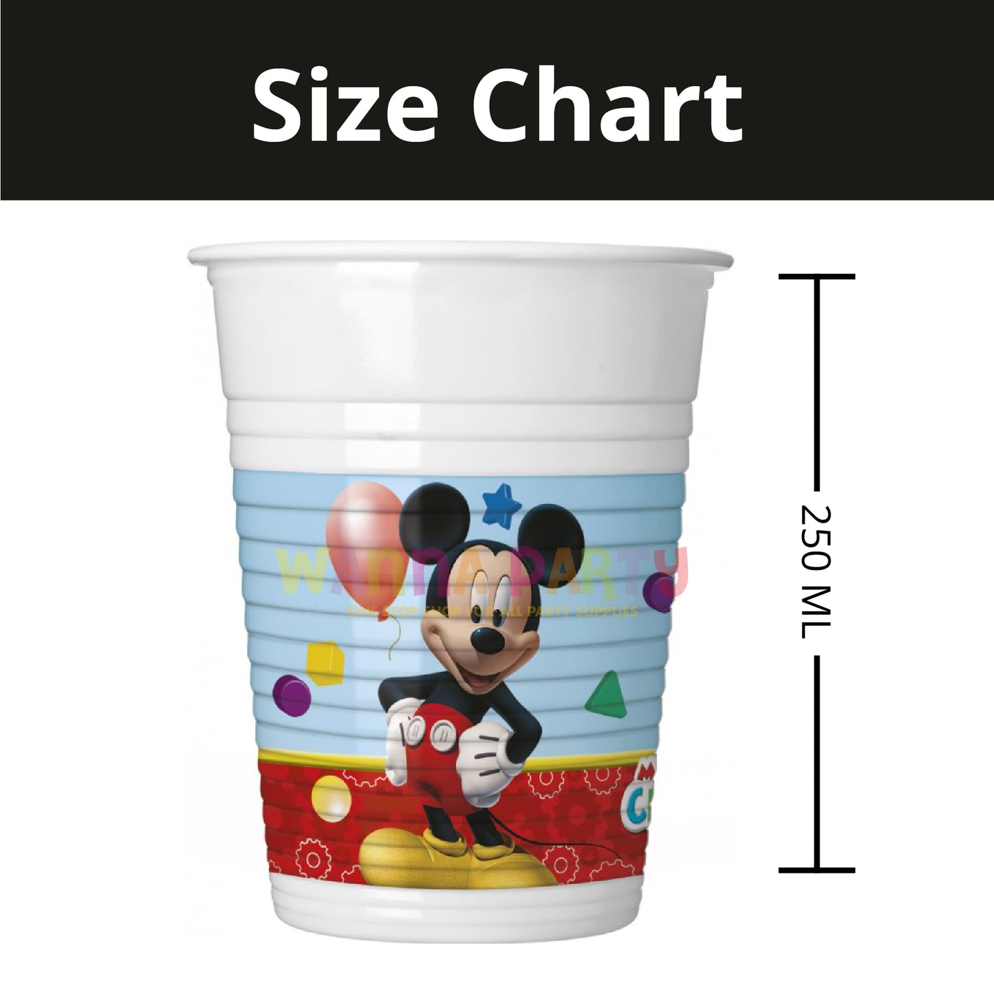Minnie Mouse Plastic Cups - 250ML - 8PC