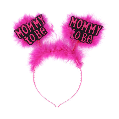 Wanna Party Mommy To Be Headband W/Marabou for Baby Shower Celebrating New Mom's Achievements