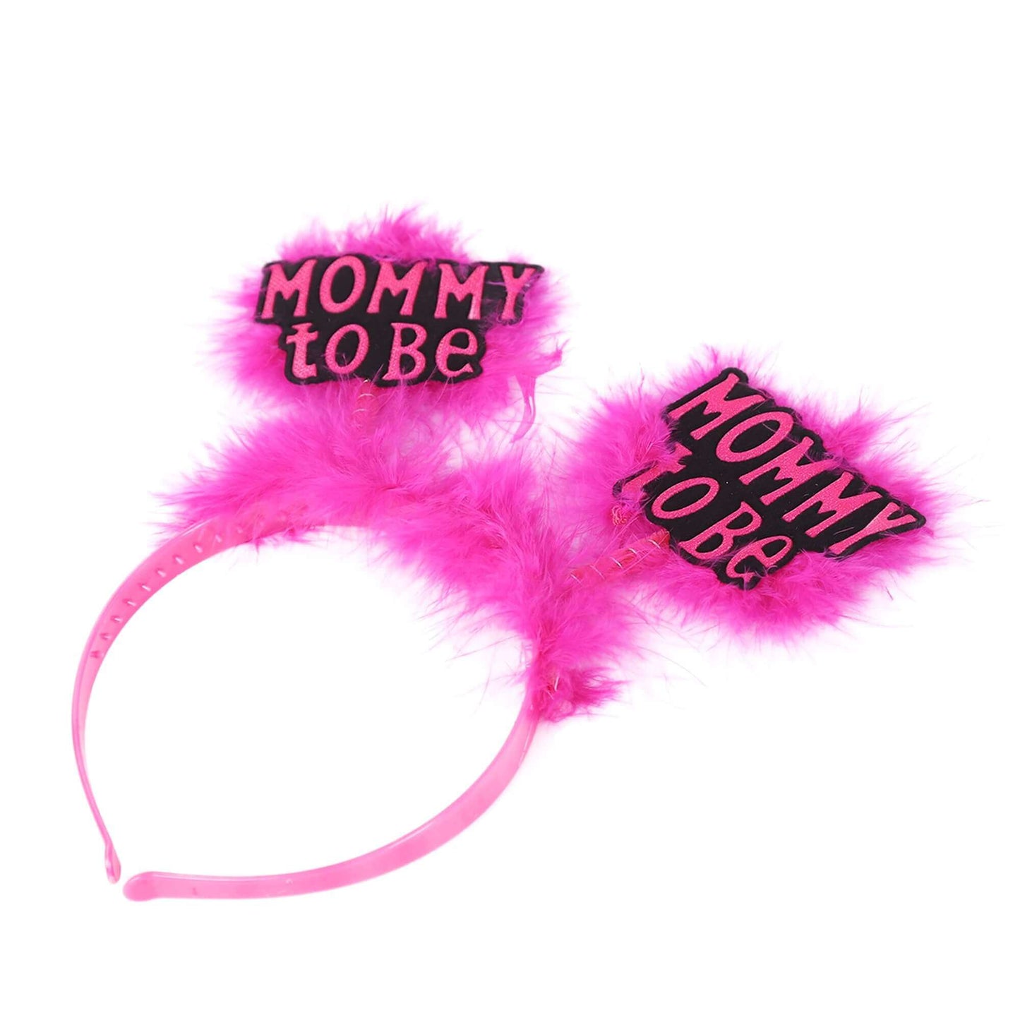 Wanna Party Mommy To Be Headband W/Marabou for Baby Shower Celebrating New Mom's Achievements