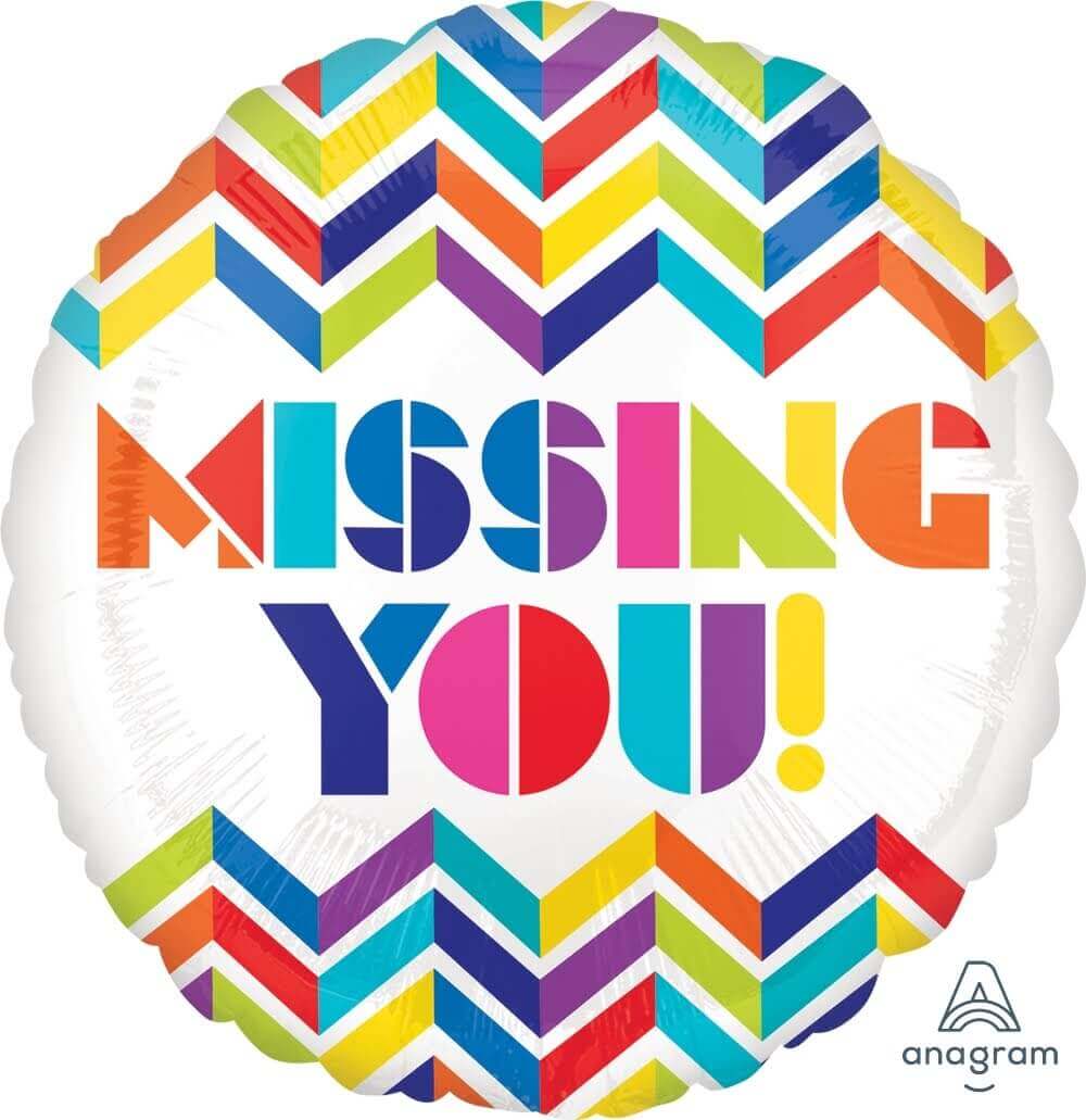 Missing You Chevron Print Balloons 18" S40