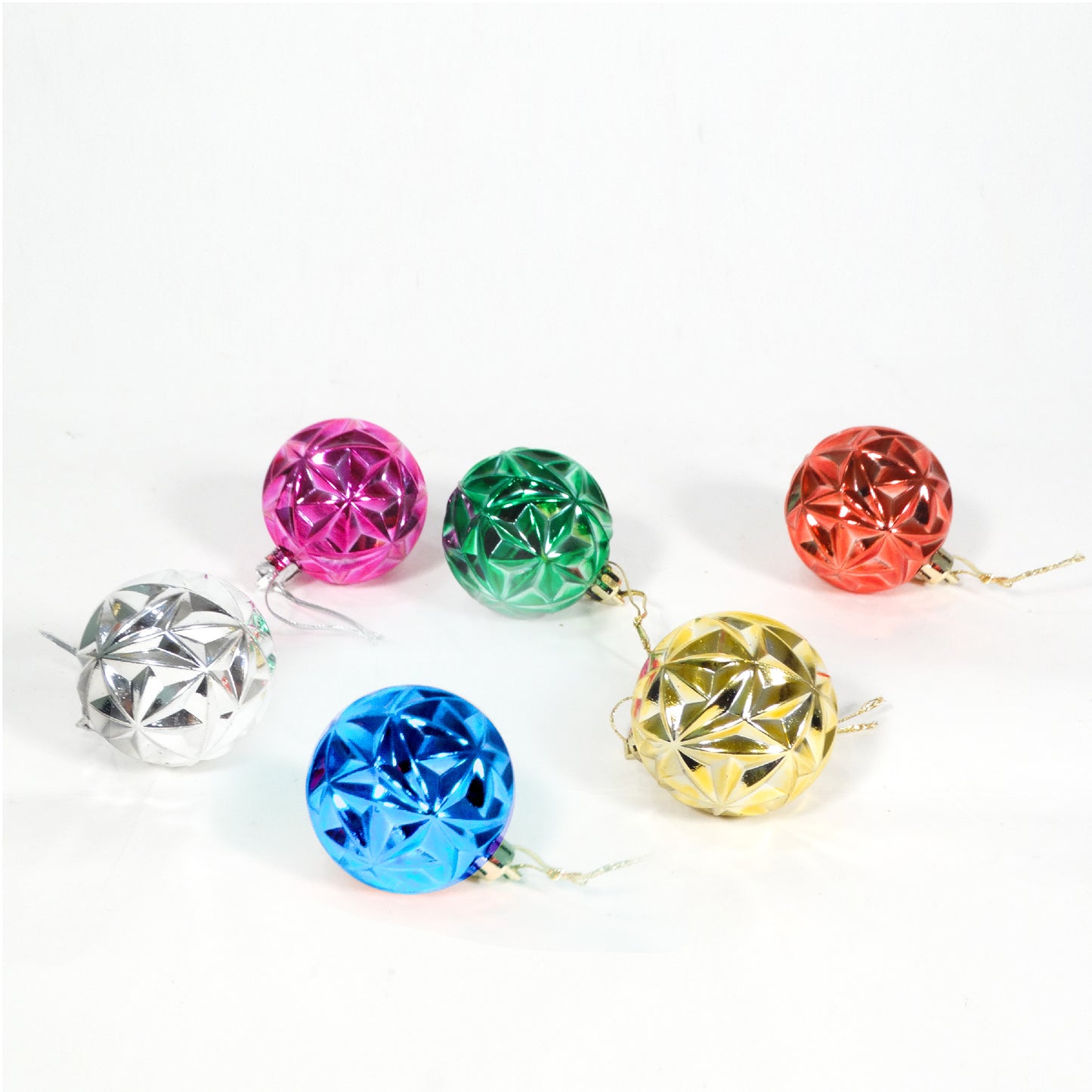 Multicolor Disco Ball Tree Hangings - 6 PC