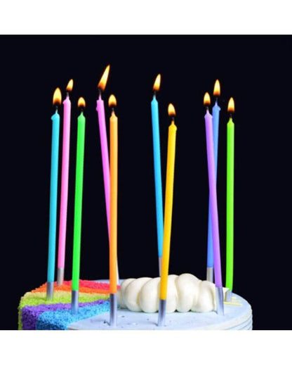 Multicolour Neon Pencil Candles - 10PC