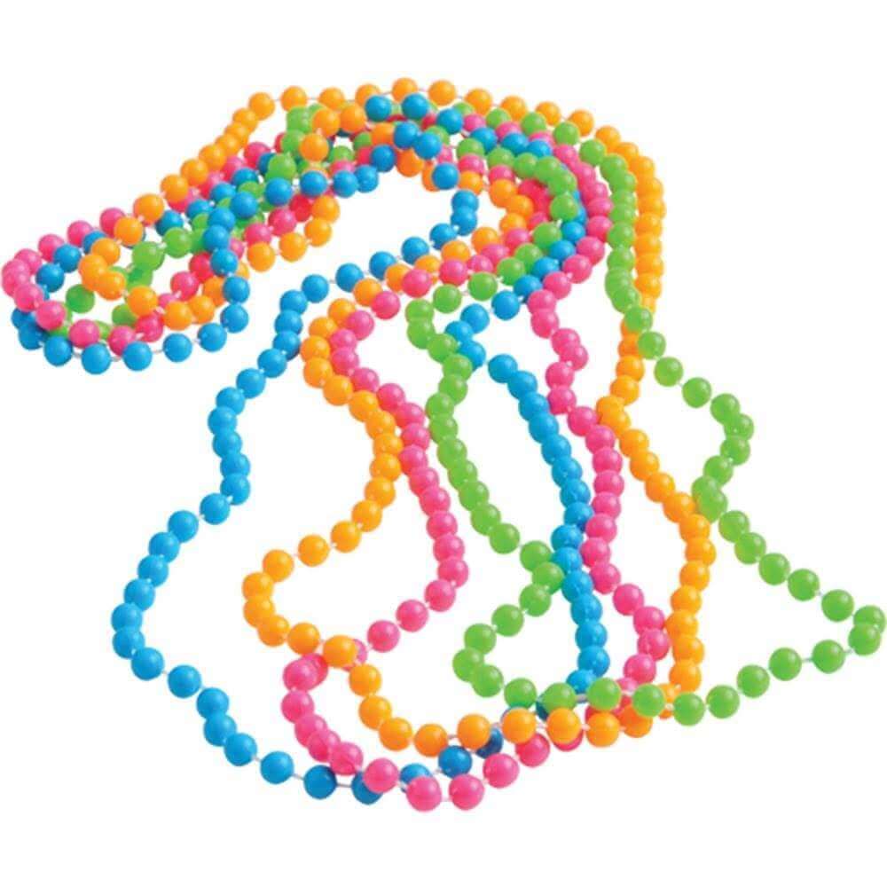 Neon Bead Necklace - 6PC