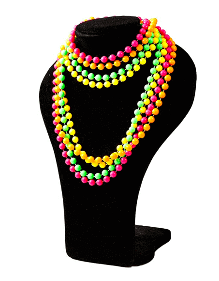 Neon Bead Necklace - 6PC