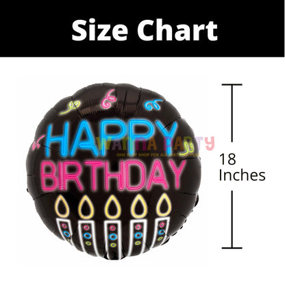 Neon Happy Birthday Balloon 18 Inch