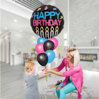 Neon Happy Birthday Balloon 18 Inch