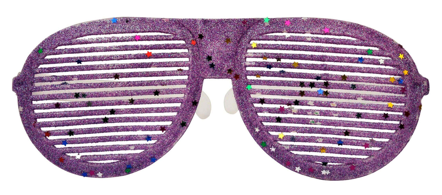 Neon Purple Glitter Round Shaped Shades