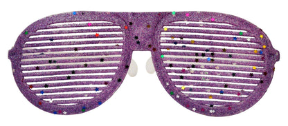 Neon Purple Glitter Round Shaped Shades