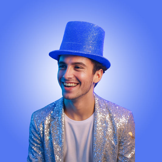 Neon Blue Glitter Hat for Adults - 1PC