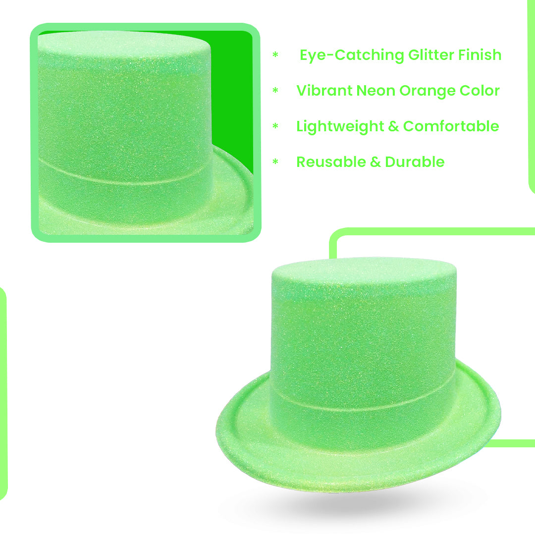 Neon Green Glitter Hat for Adults - 1PC