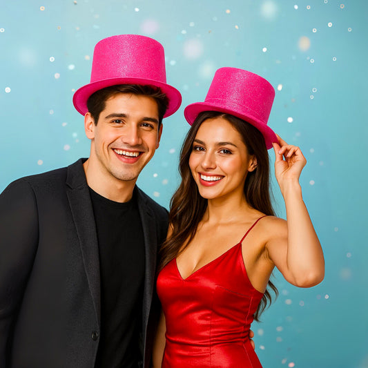 Neon Pink Glitter Hat for Adults - 1PC