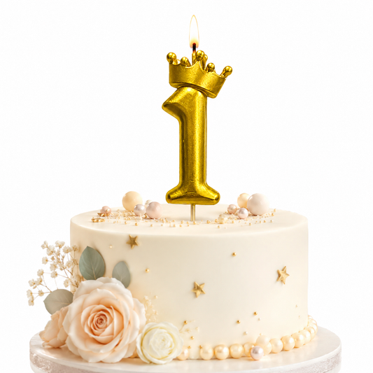 Golden Crown Candle Medium Number 1