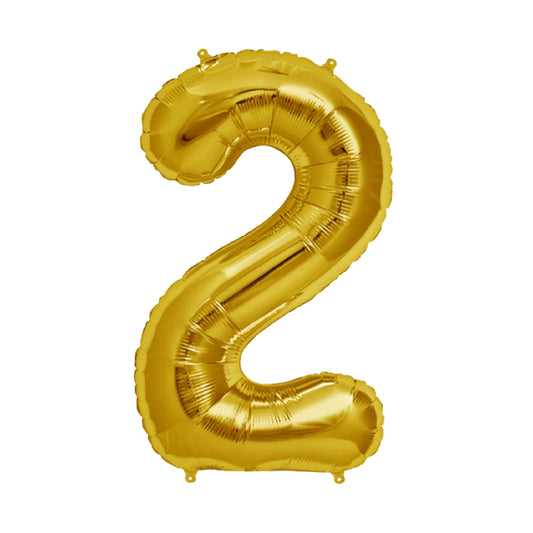 Numerical 2 18" Golden Balloon