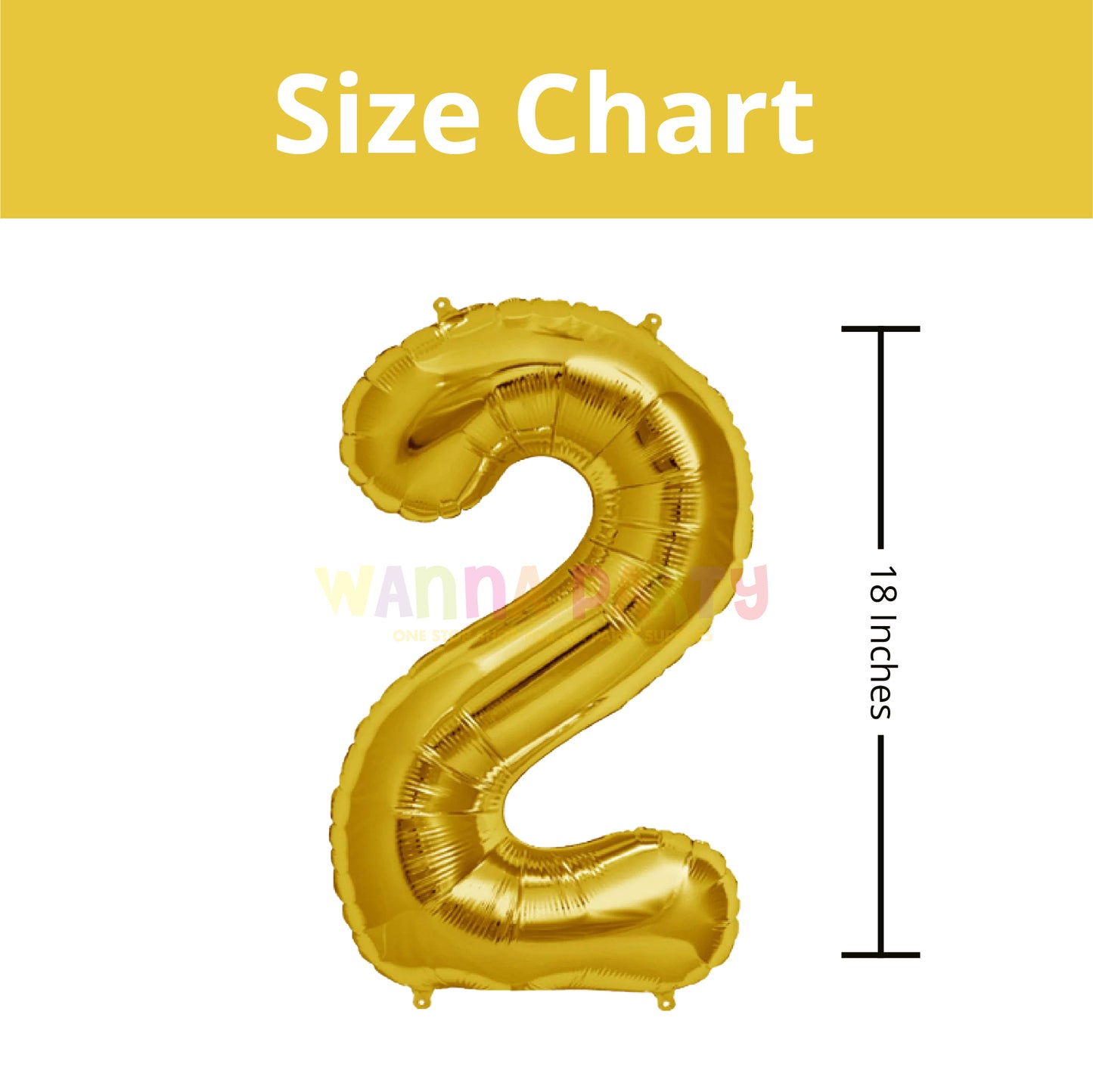 Numerical 2 18" Golden Balloon