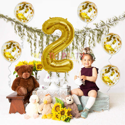 Numerical 2 18" Golden Balloon