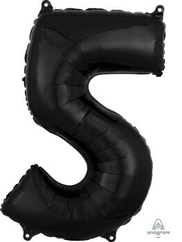 Large Shape No.5 Black Balloon 26" - L26