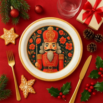 Christmas Nut Cracker Dinner Paper Plates - 8PC