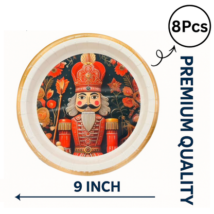 Christmas Nut Cracker Dinner Paper Plates - 8PC