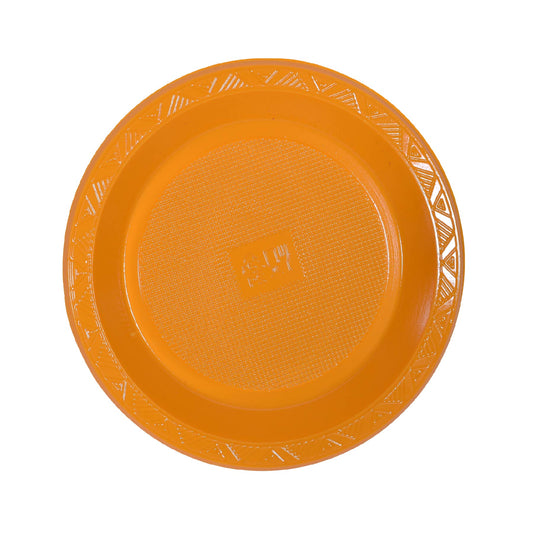 7" Premium Plastic Orange Plates - 20CT