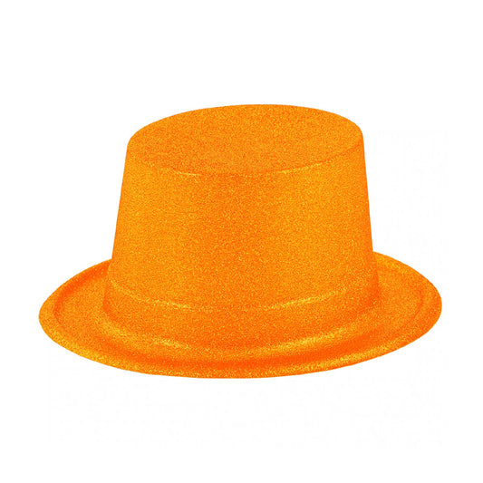 Neon Orange Glitter Hat