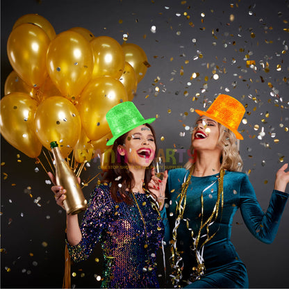 Neon Orange Glitter Hat for Adults - 1PC