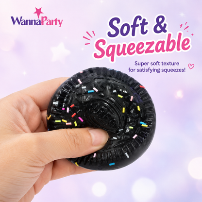 Oreo Cookie Sandwich Taba Squishy Toy | Soft Slow Rebound Squeeze Toy for Kids, Stress Relief Toy, Party Favors, Return Gifts, Loot Bags & Pinata Fillers – 1PC