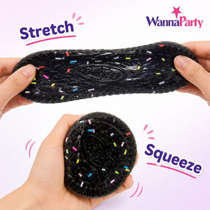 Oreo Cookie Sandwich Taba Squishy Toy | Soft Slow Rebound Squeeze Toy for Kids, Stress Relief Toy, Party Favors, Return Gifts, Loot Bags & Pinata Fillers – 1PC