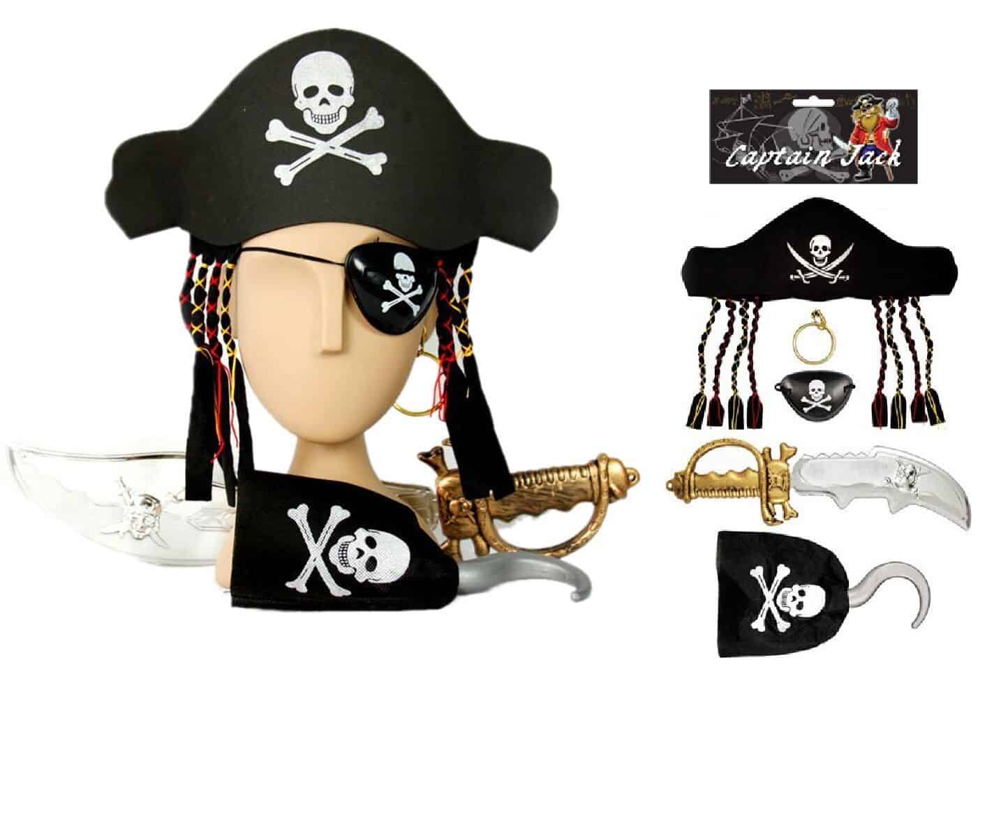 Pirate Set w/Dagger, Eye Mask, Hook