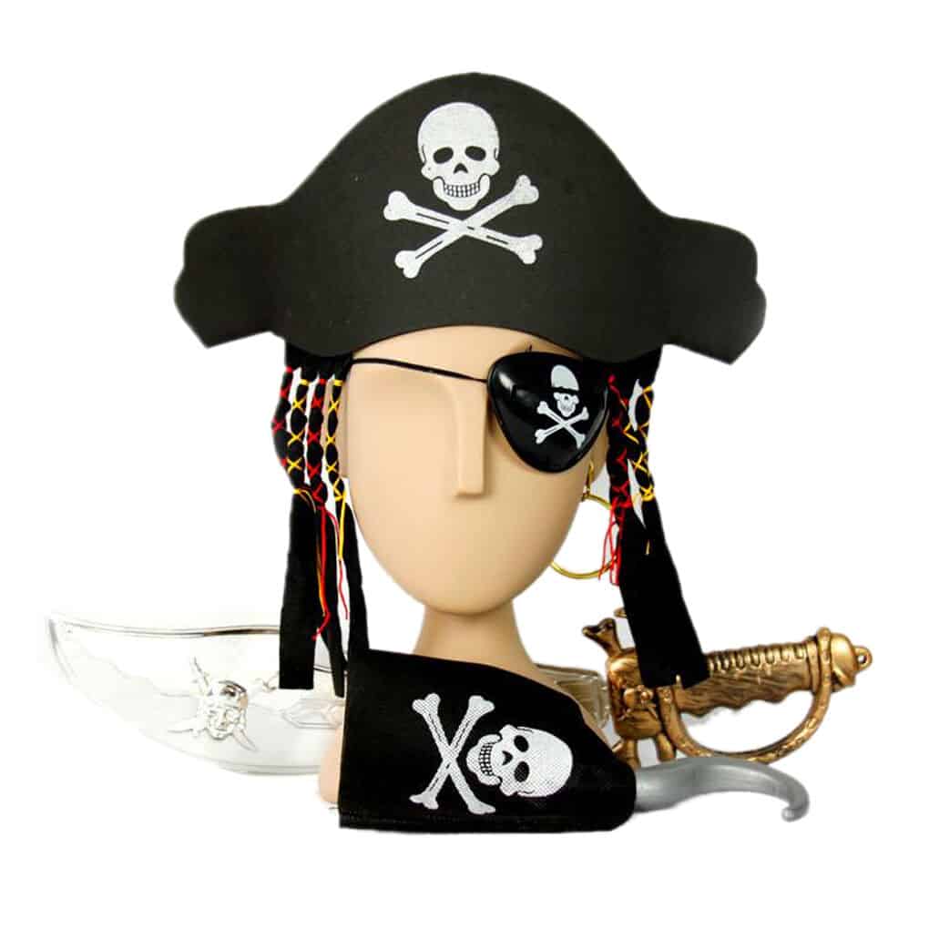 Pirate Set w/Dagger, Eye Mask, Hook