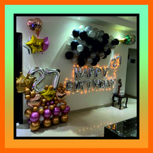 Balloon Bouquet with Chapmagne Fall